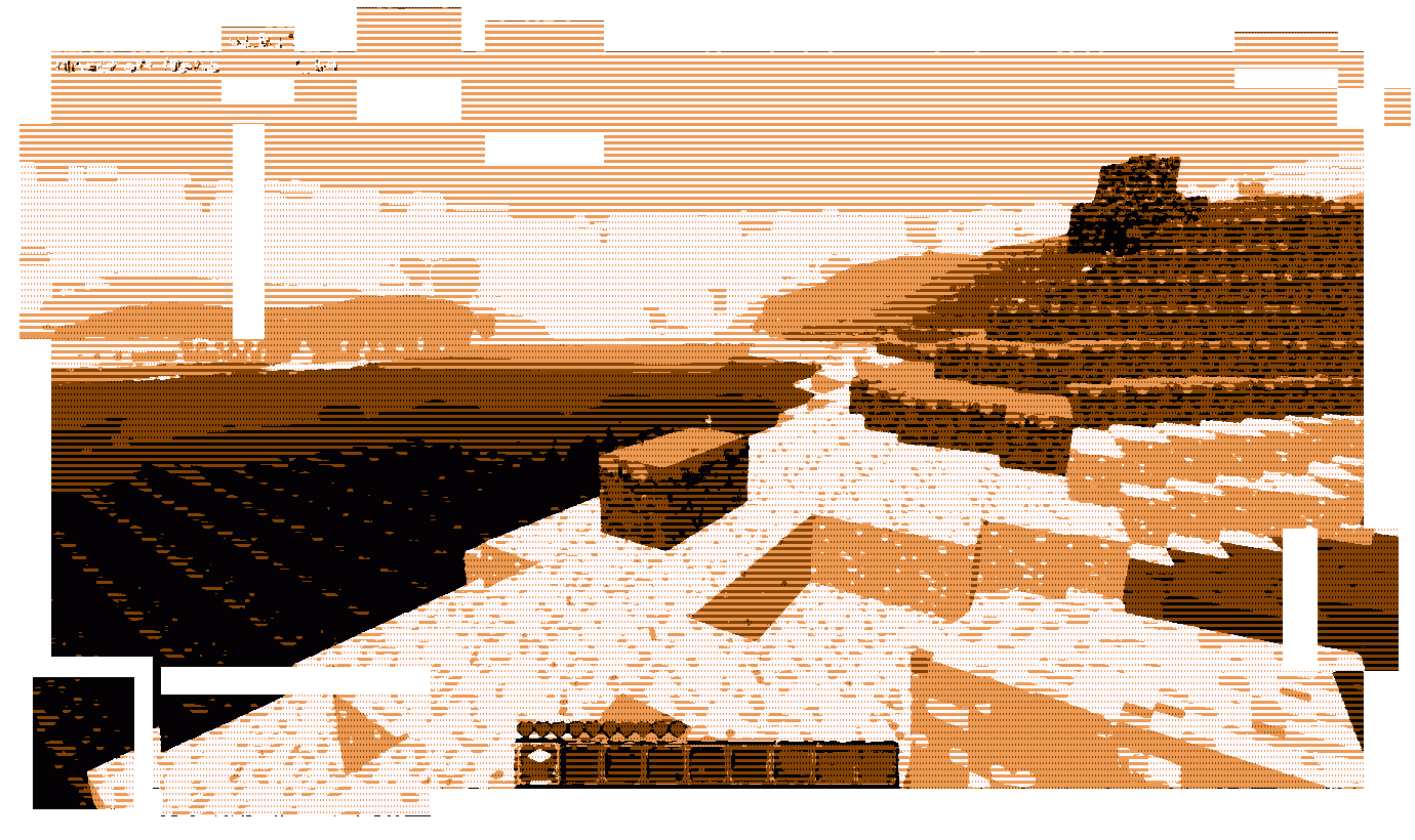 brown dithered screenshot of minecraft